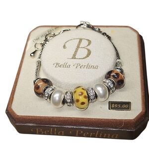 Bella Perlina Bracelet with Yellow and Brown Beads